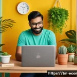 친환경 마케터의 실무 도전과제 - A vibrant digital marketing campaign scene focused on eco-friendly products targeted at Bengali-spea...